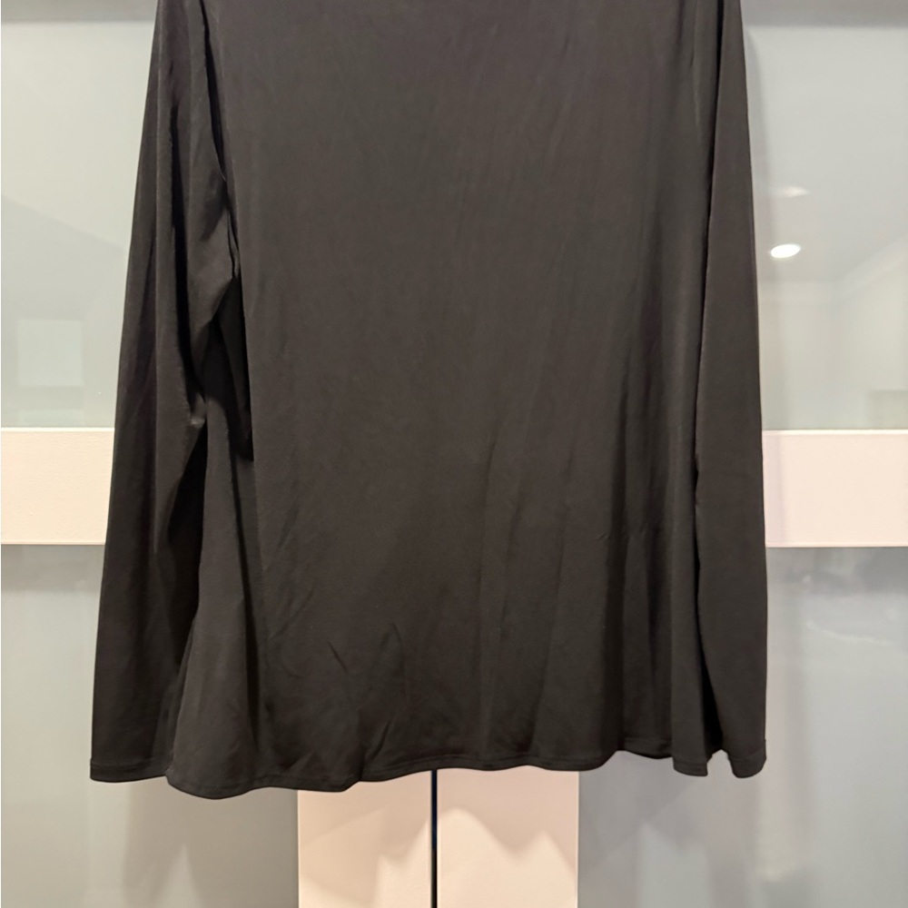 INC International Concepts Elegant Black V-Neck Ruched Women's Top Size Large - Picture 8 of 9